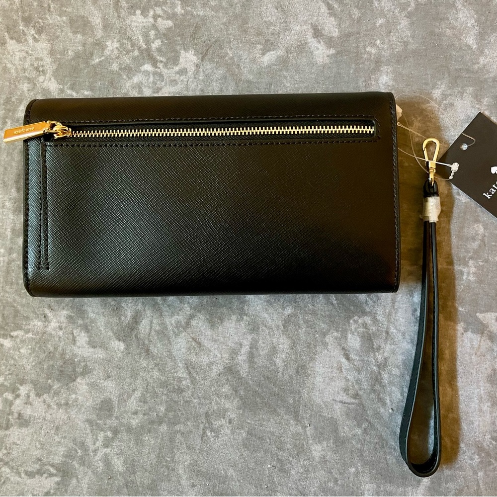 Brand New Kate Spade Madison Lge Black Wallet/ Wristlet - Picture 9 of 11